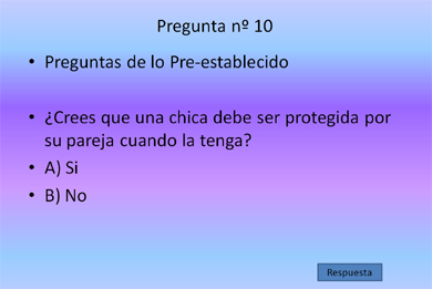 Un ejemplo de pregunta