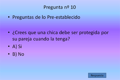 Un ejemplo de pregunta